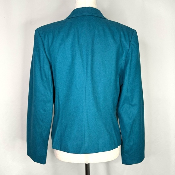 Vintage Pendleton blazer teal wool made in USA cropped 12 petite - Picture 3 of 7